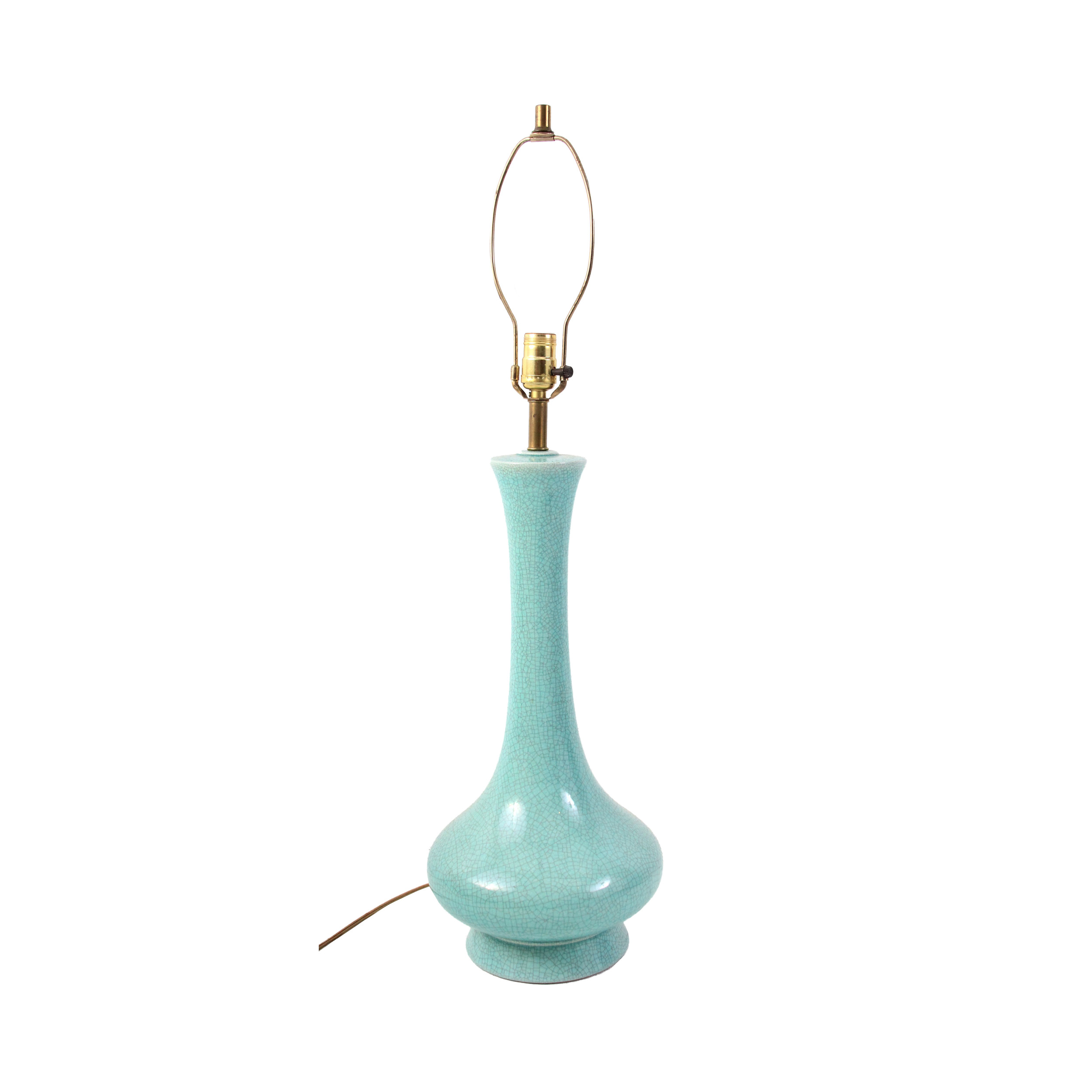Vintage Mid Century Modern Turquoise Lamp