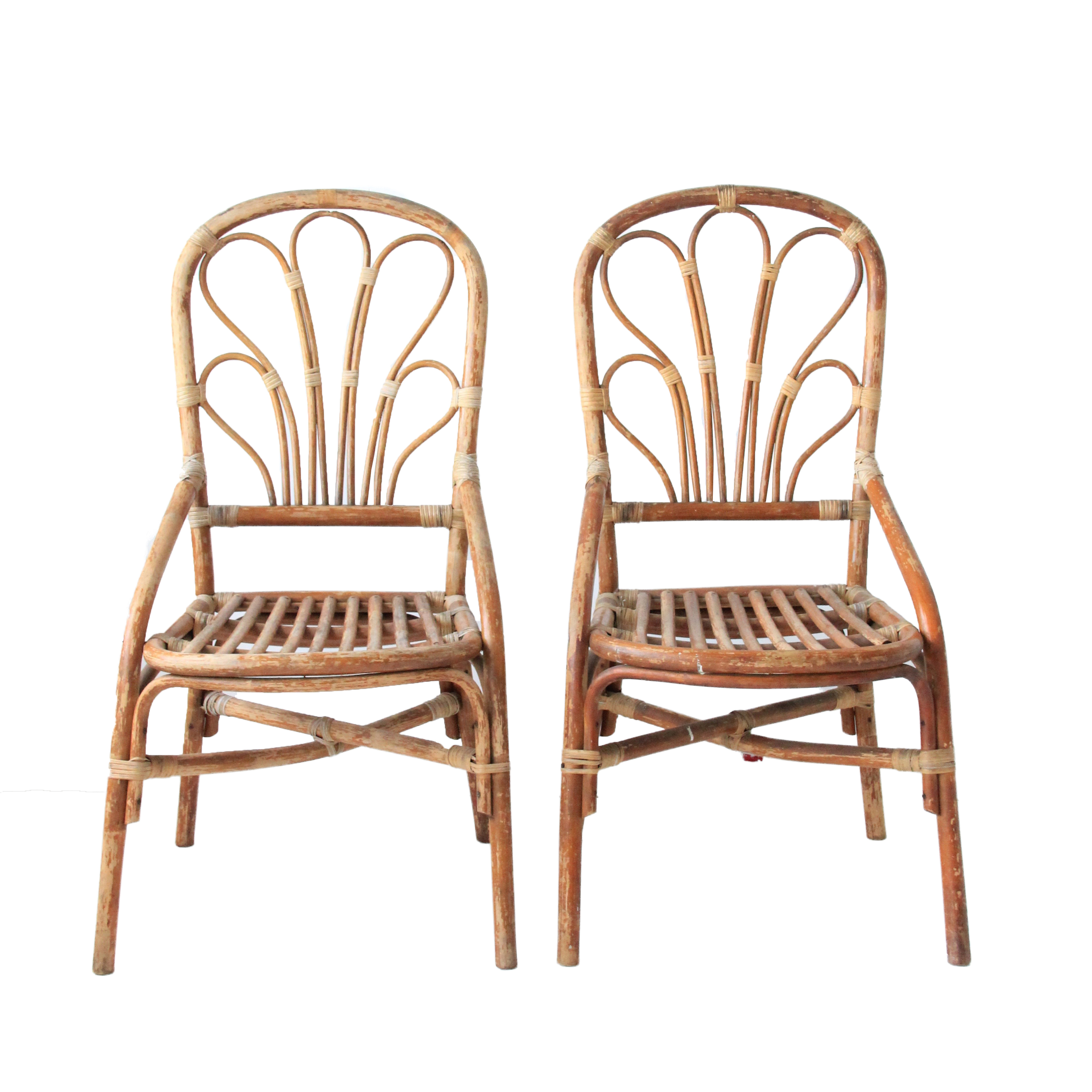 Vintage Bamboo and Rattan Bohemian Chairs