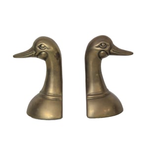 Duck Book Ends solid Brass Vintage Mid Century Modern Nautical Paperweights Pair   .......... RustedLoveCo