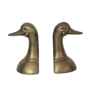 Duck Book Ends solid Brass Vintage Mid Century Modern Nautical Paperweights Pair .......... RustedLoveCo