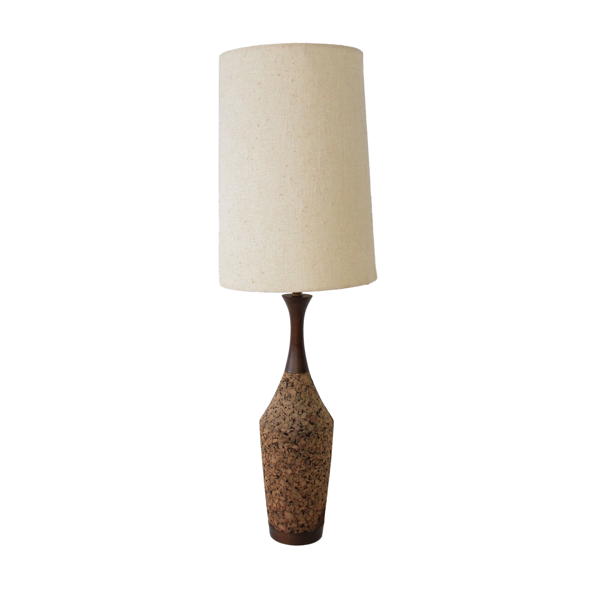 Vintage Mid Century Modern Cork Lamp