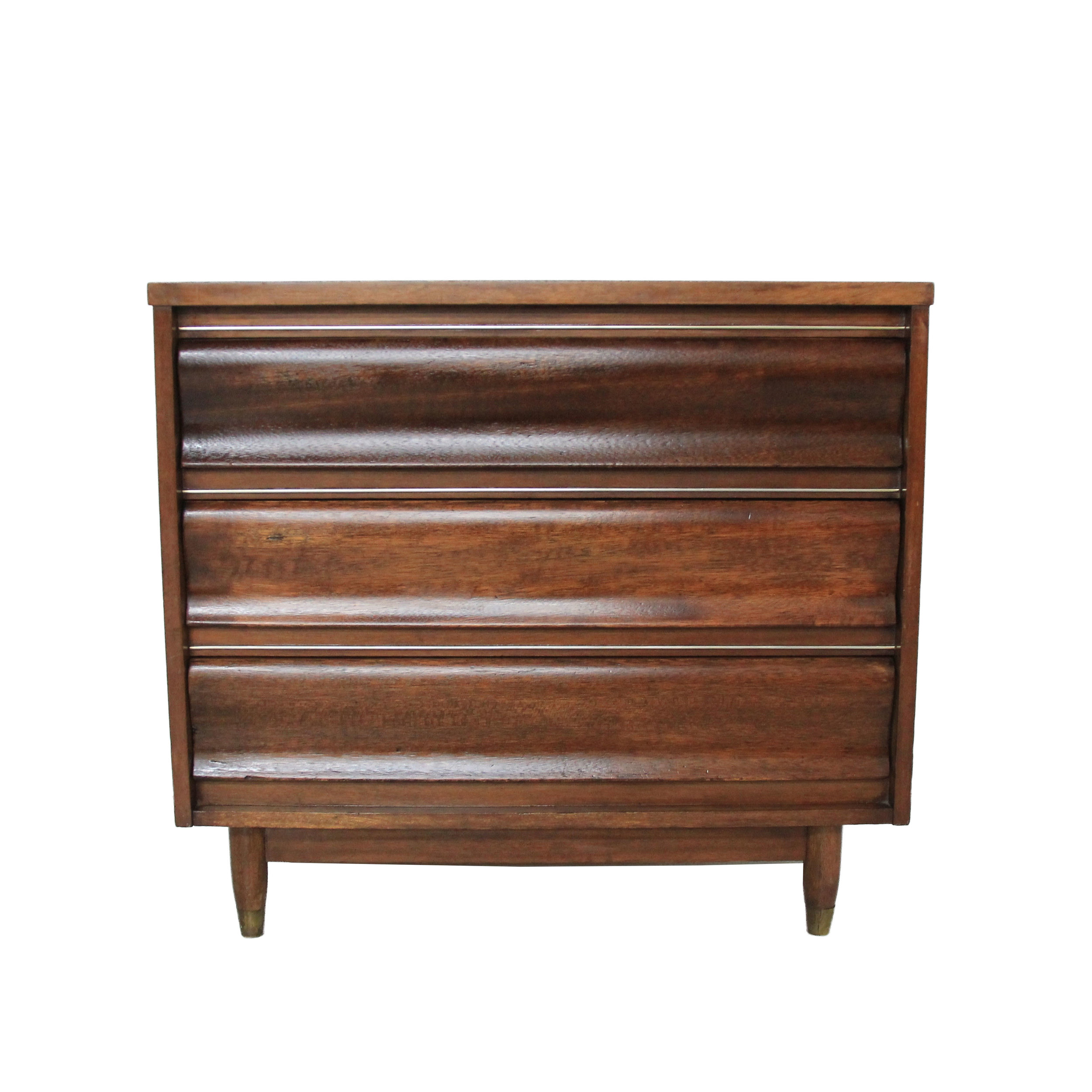 Vintage Mid Century Modern 3 Drawer Dresser by United