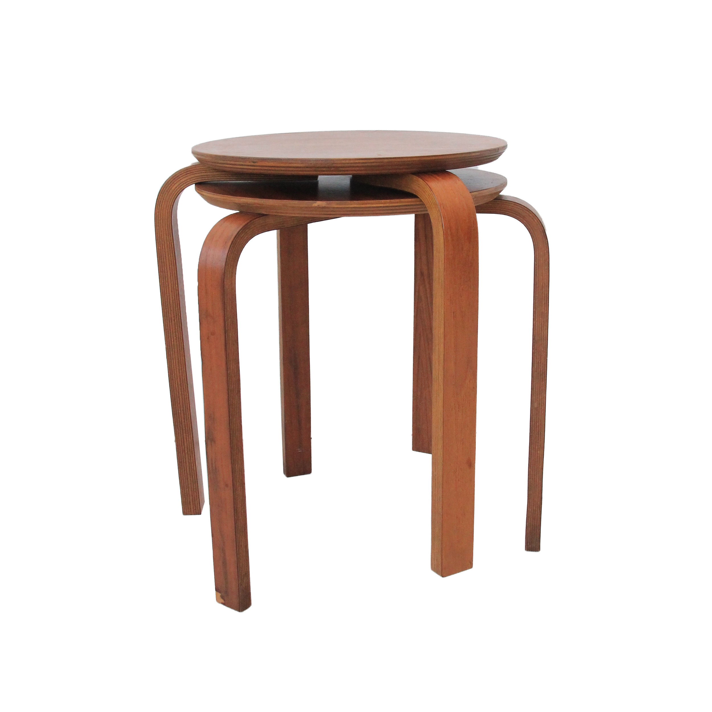 Vintage Mid Century Modern Bentwood Stacking Side Tables