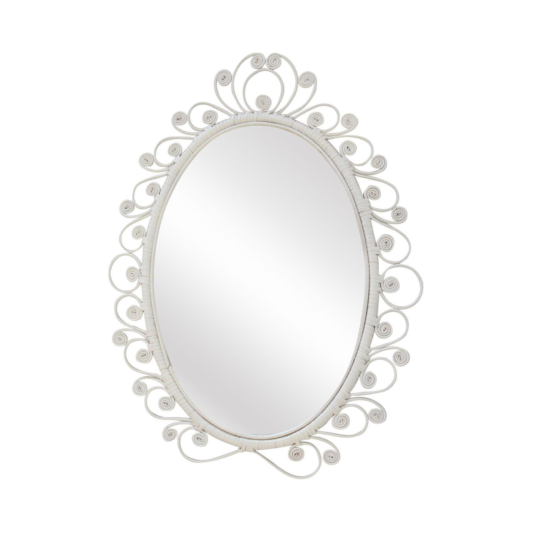 Vintage White Bohemian Swirl Mirror