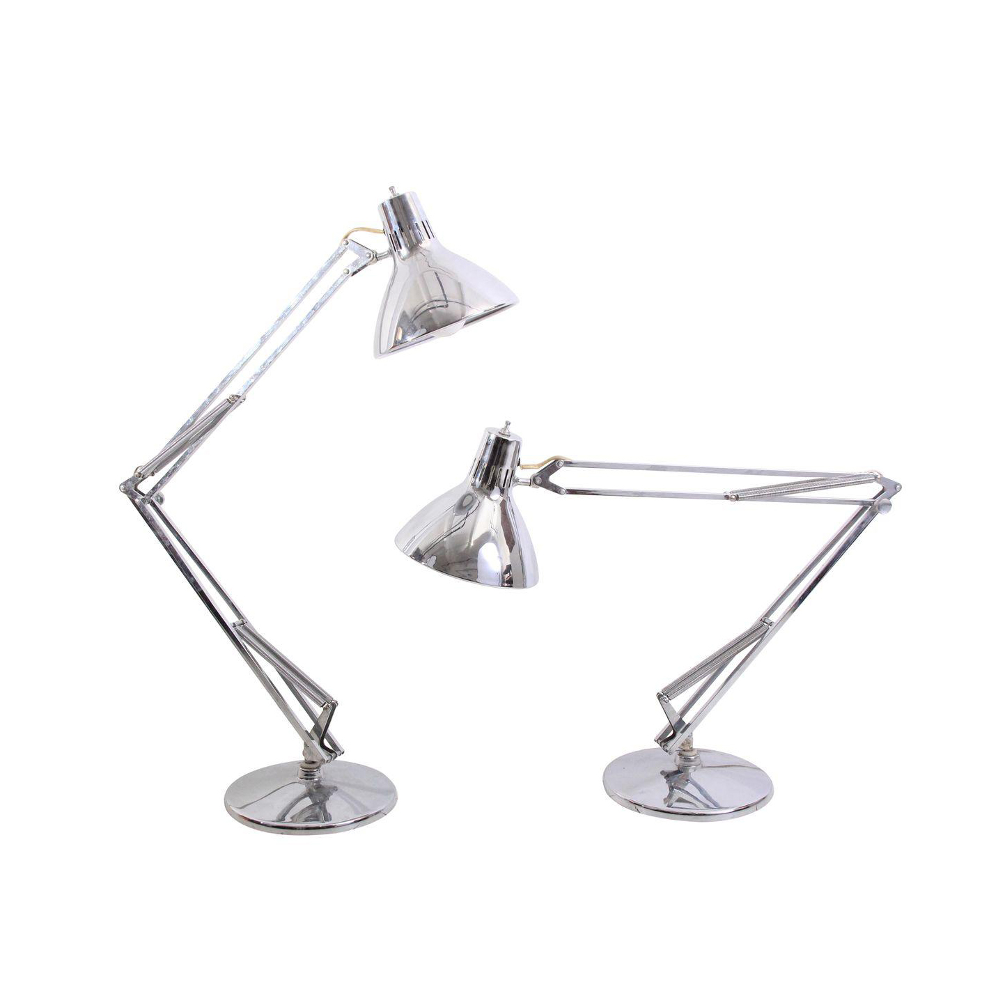 Vintage Industrial Chrome Lamps