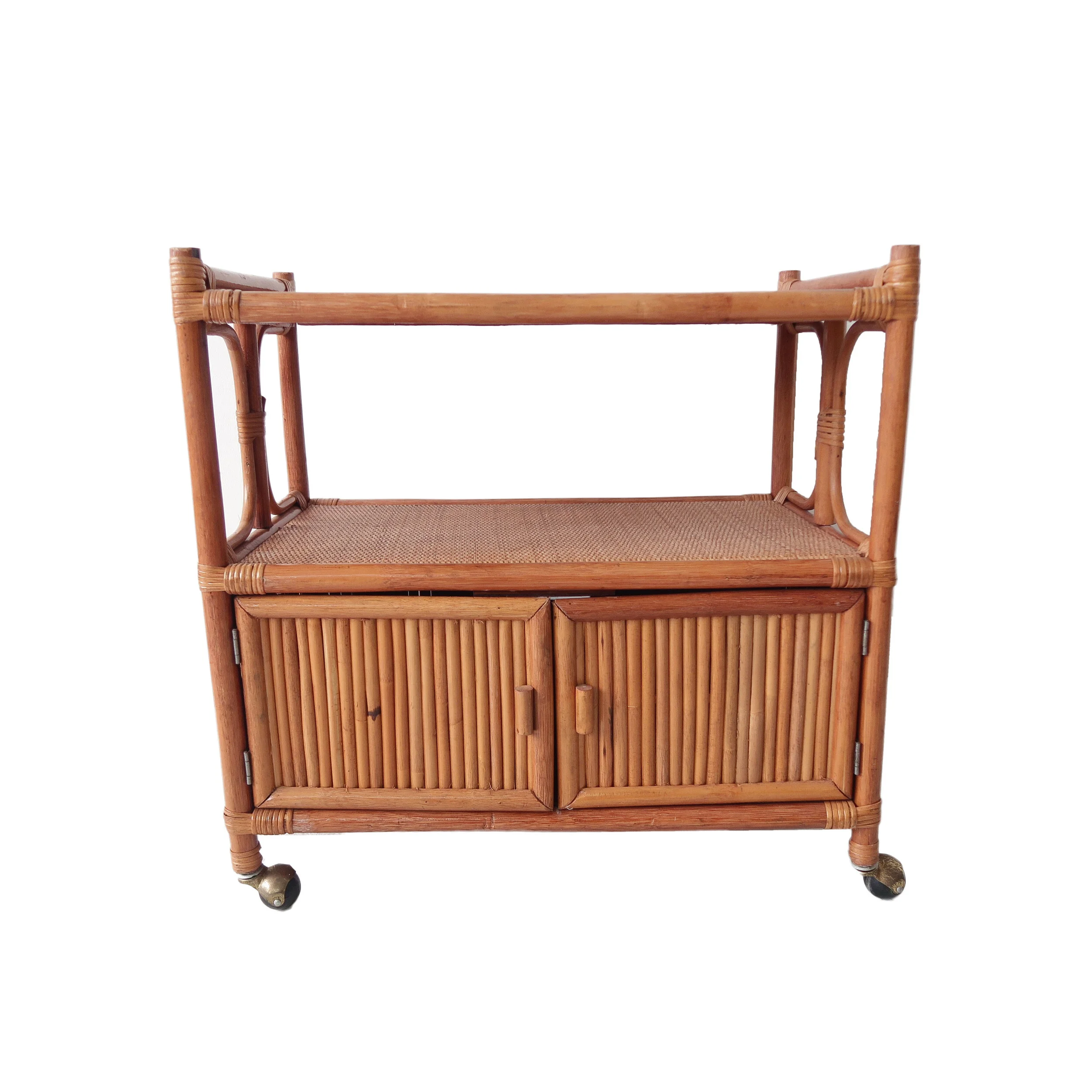 vintage mid century modern bohemian bamboo cart.jpg