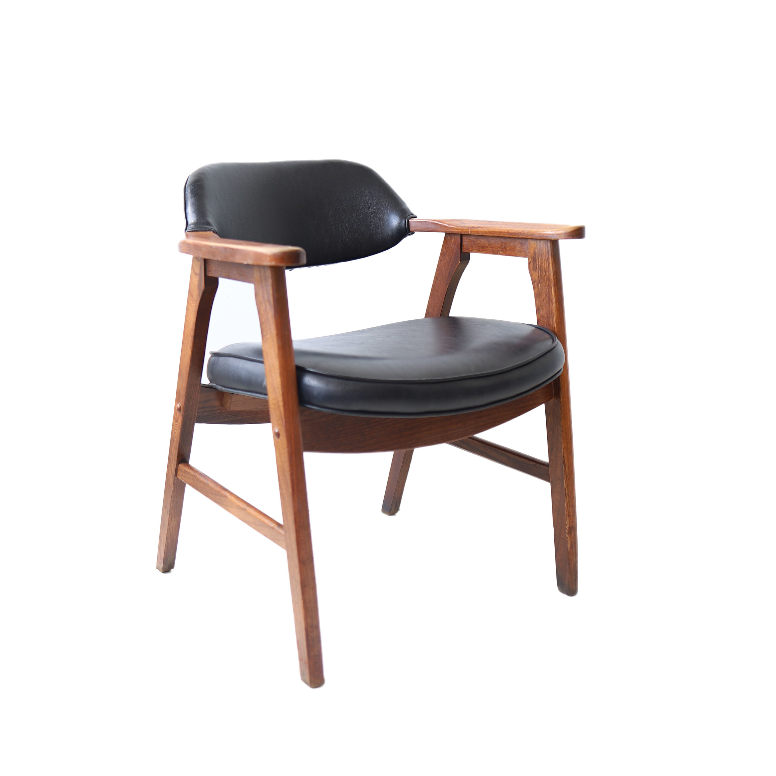 Black Leather Chair With Wood Arms Off 55 Black Leather Chair With Wood Arms Off 55, Copper Grove Jessup White Bonded Leather Accent Chair With Wood Arms