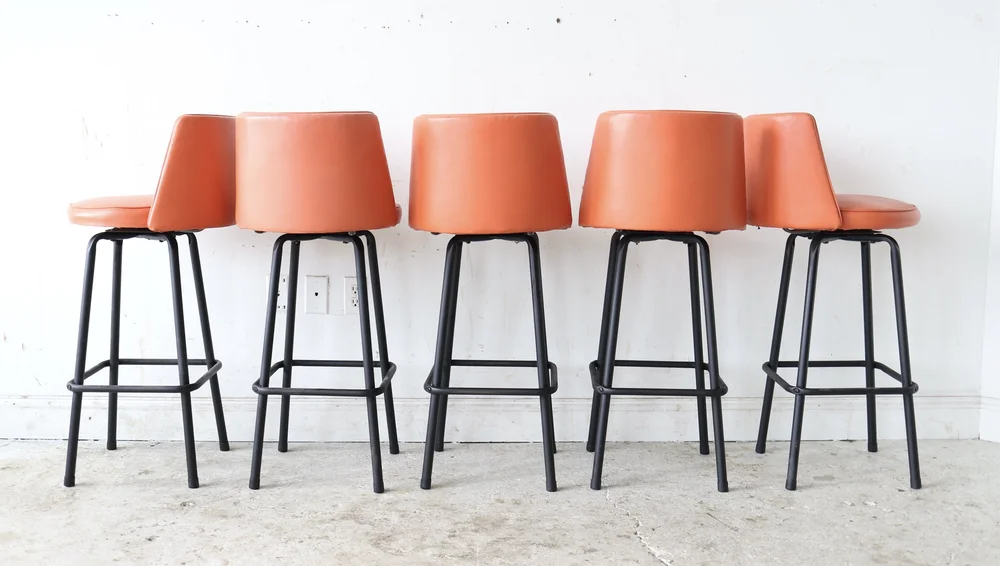 Modern Orange Bar Stools Adjustable Barstools Burnt Orange Swivel