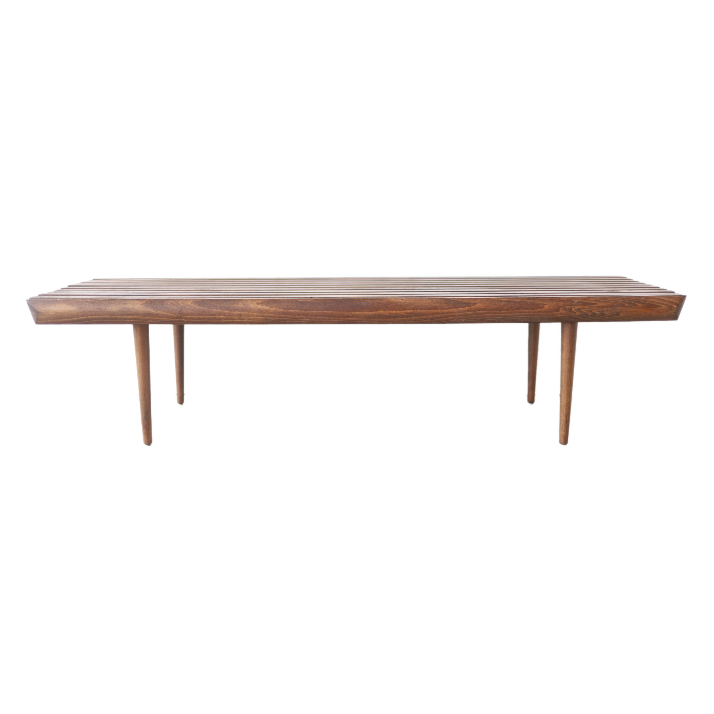 vintage mid century modern long slat bench.jpg