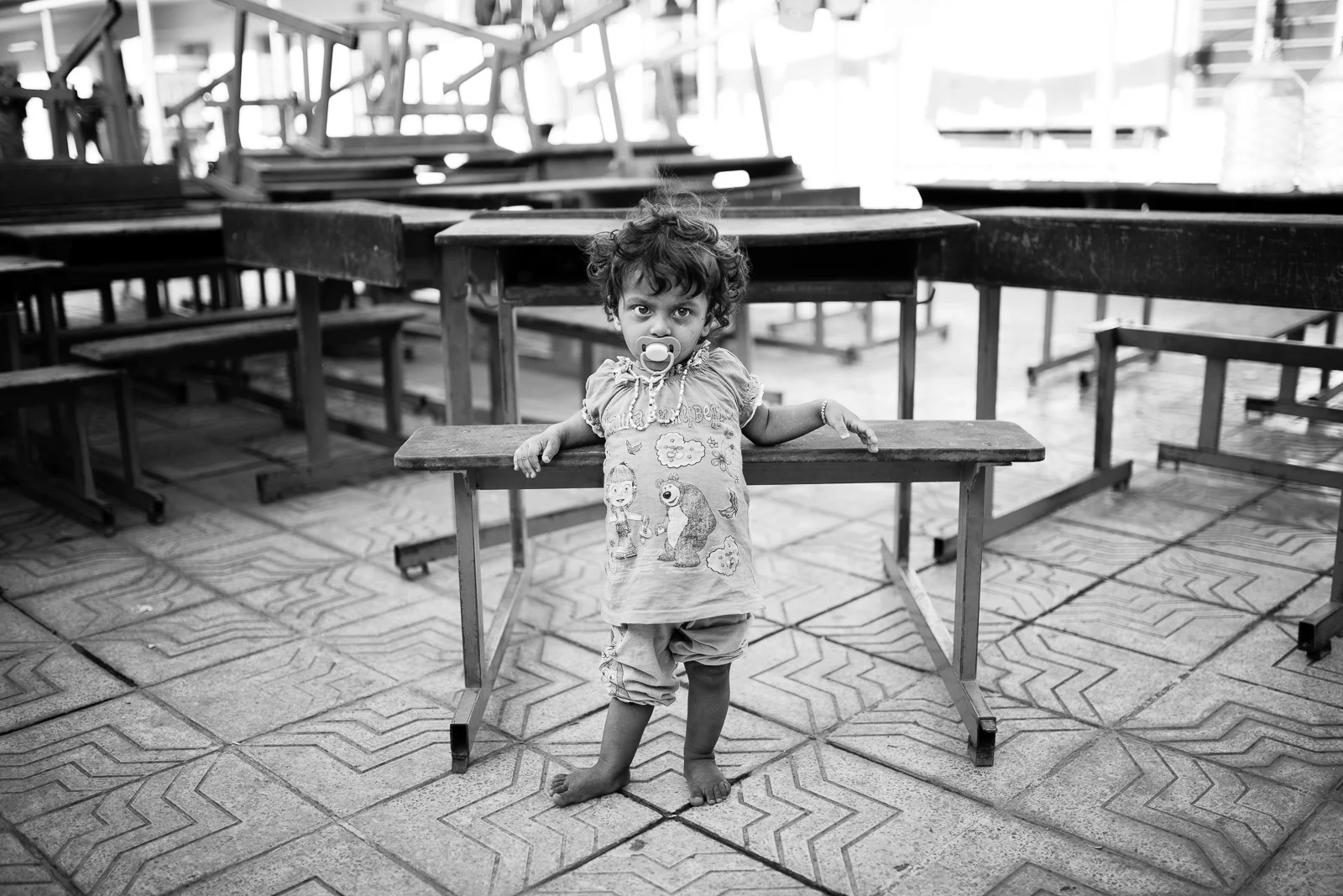 Little girl in an ex-school of Erbil