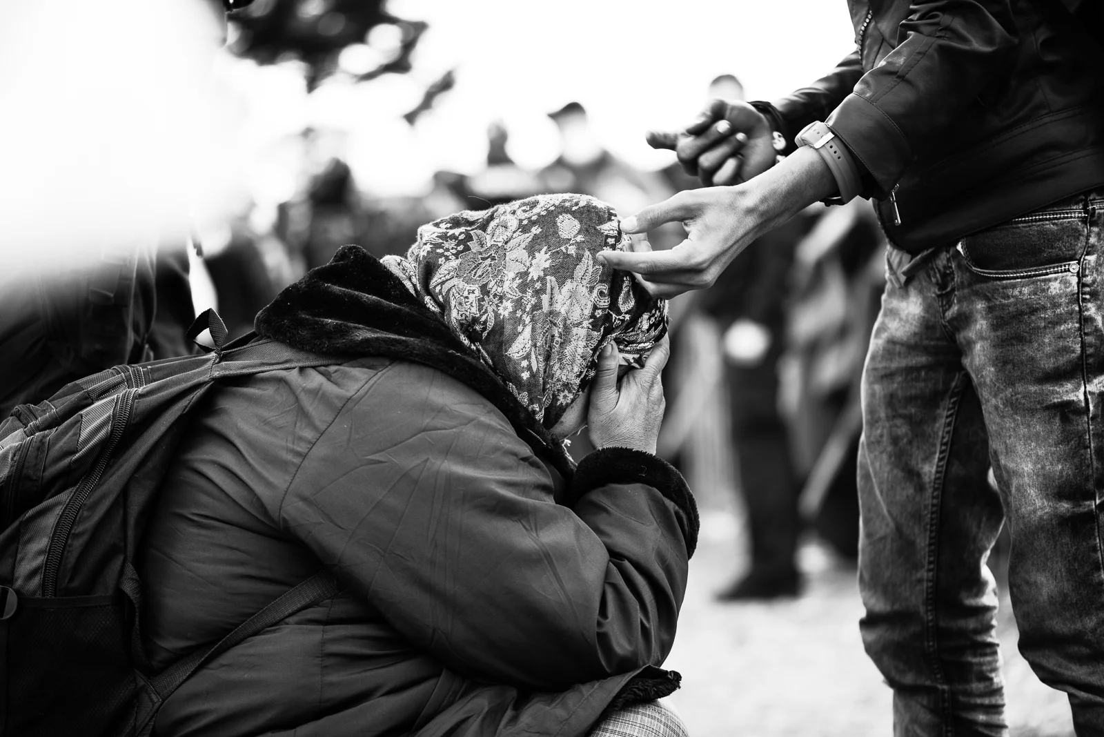 Older woman desperated cause she lost her family