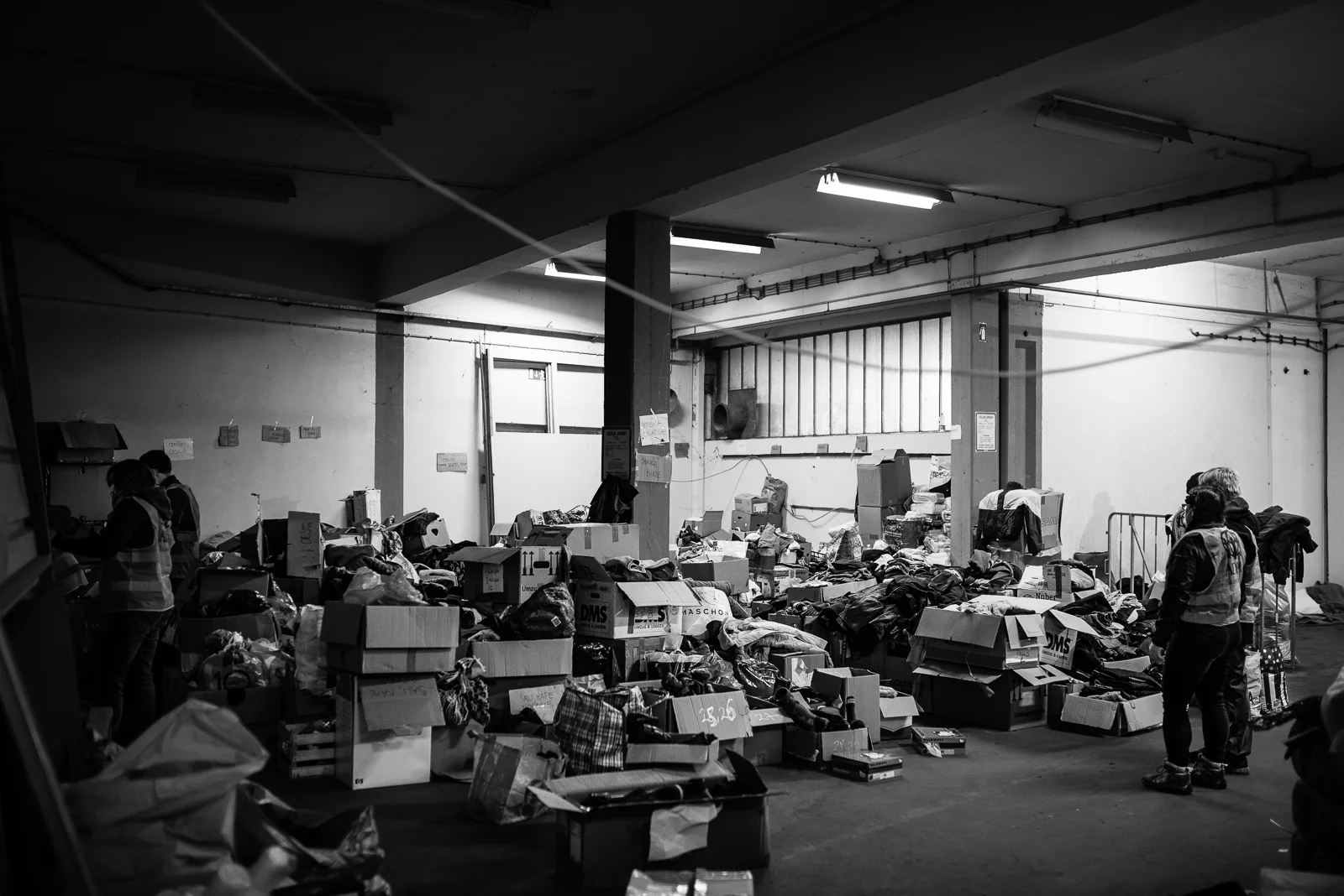 Clothes donated for the migrants