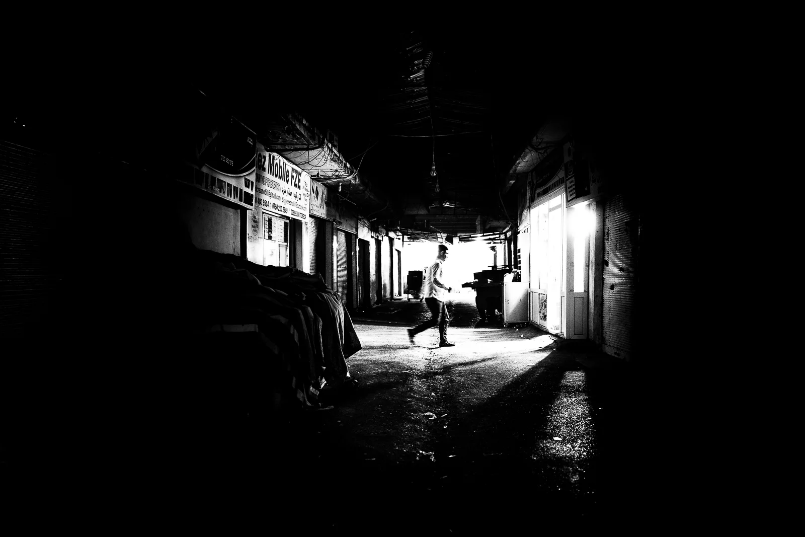 A scene of life when the bazaar is closing in the evening. Zakho