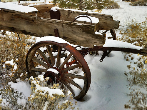  Wagon in the snow by Rick Cooper Creative Commons 