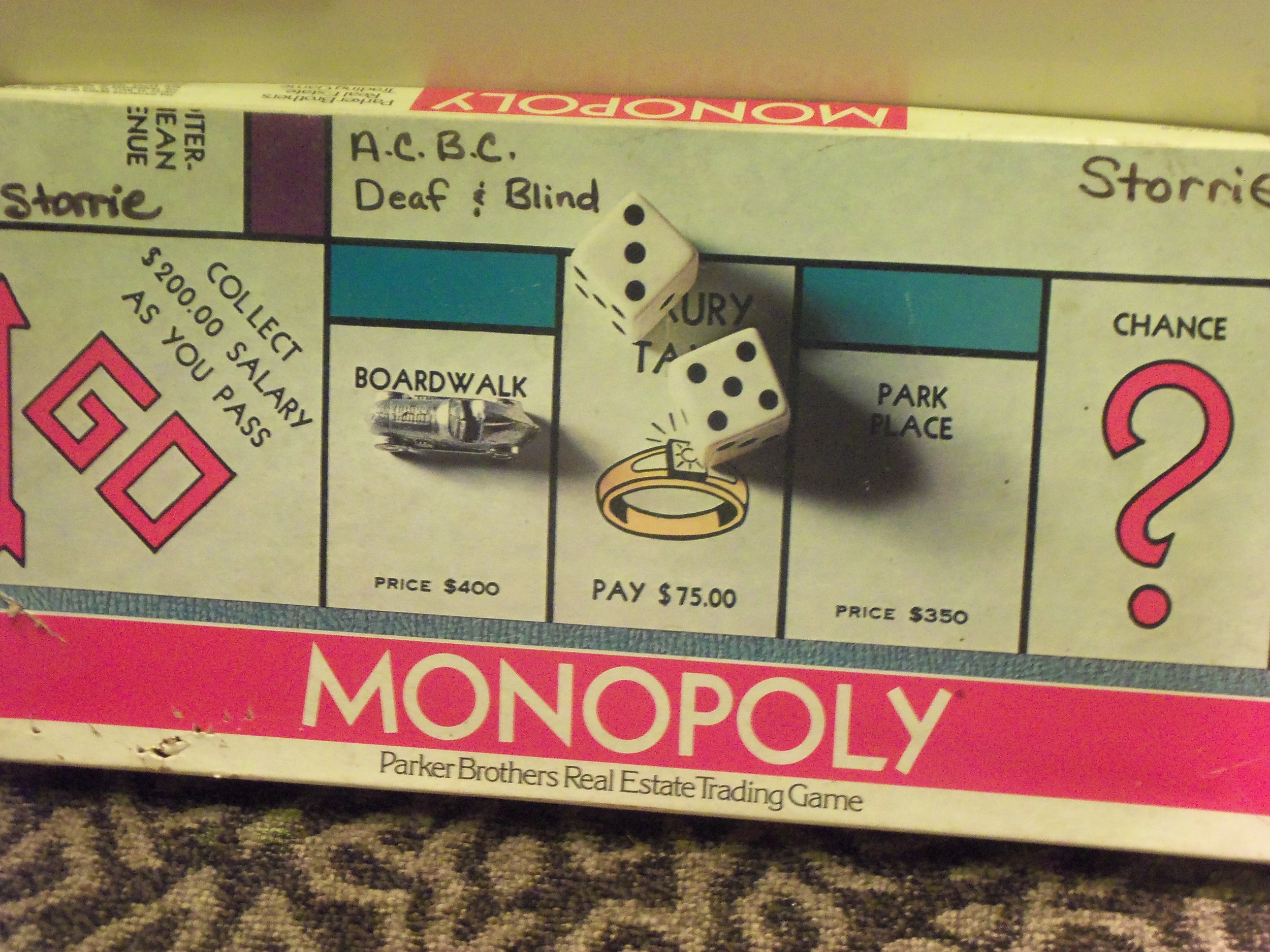 MONOPOLY GAME OWNED BY KATHY STORRIE FOR 40 YEARS