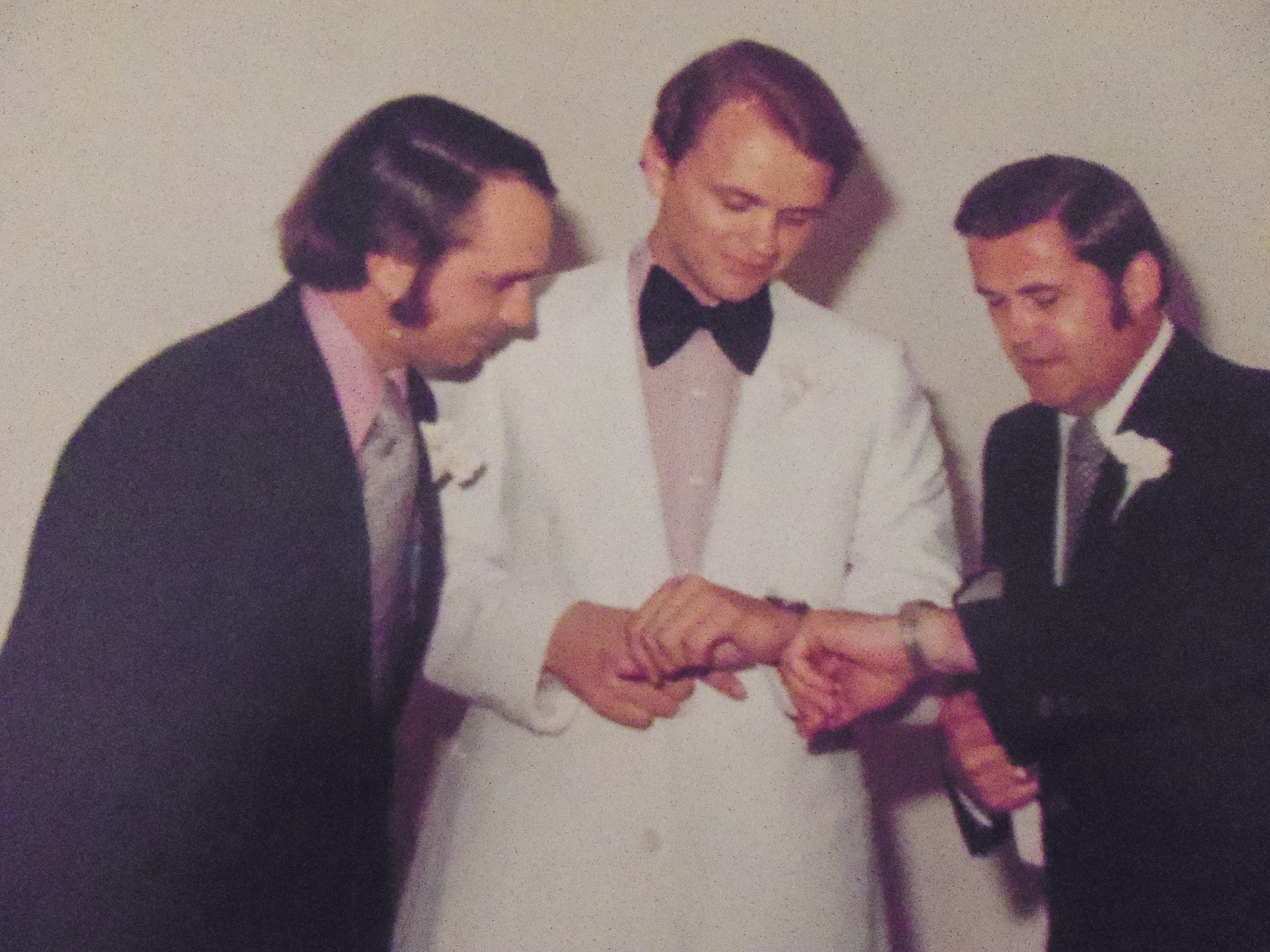 BEST MAN LARRY SCARBOROUGH & THOMAS (SANDY) STORRIE REV. ROBERT SKIRVINTHEY ARE COUNTING THE MINUTES LEFT BEFORE SANDY BITES THE DUST !!!!!!!!!!