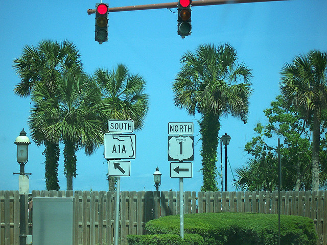 ST.AUGUSTIN ROAD SIGNS A1A & HWY1 BY JON DAWSON CREATIVE COMMONS FLICKR