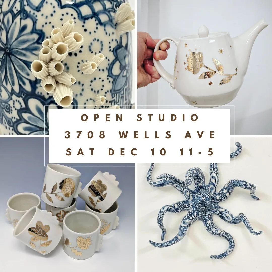 As your December calendars are quickly filling up, add our winter studio event next weekend! Saturday, December 10th from 11-5 a gagillion studios will be open in our warehouse complex in Mt. Rainier. Come by and say hi! We're still working on the tr