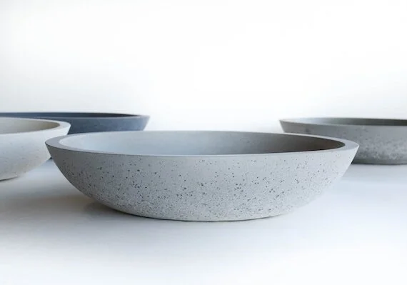 Concrete Bowl - large, modern, inverse design