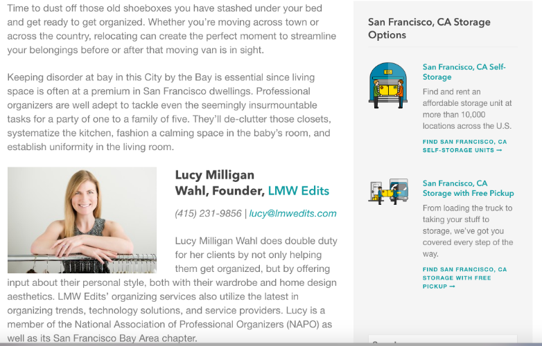 Screen shot from sparefoot.com - note the ad placement to the right!