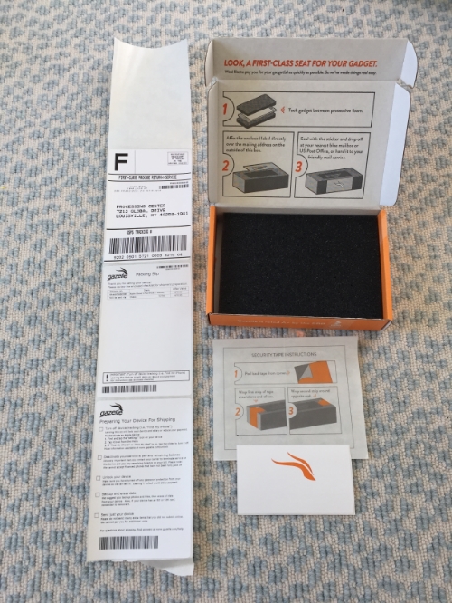 ... shipping label and sticker to seal are included...