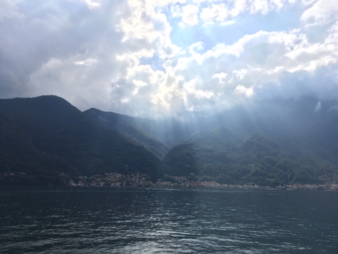 Photo taken by my husband on the ferry across Lake Como