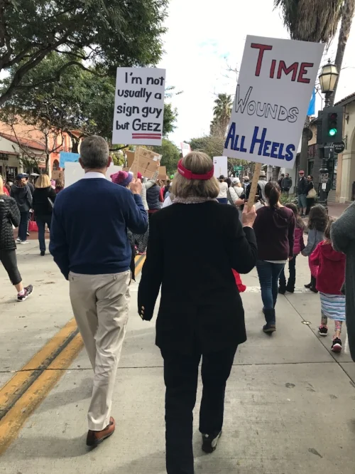 Something's up when Grandma and Grandpa are on the march.