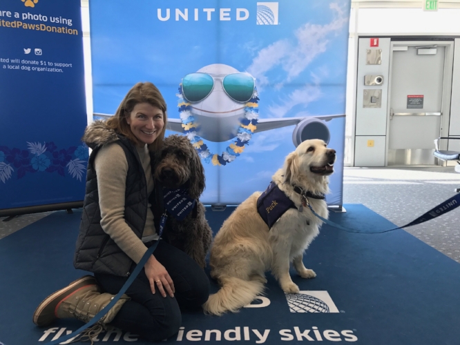 We were delayed an entire day, but at least there were puppies in the airport!