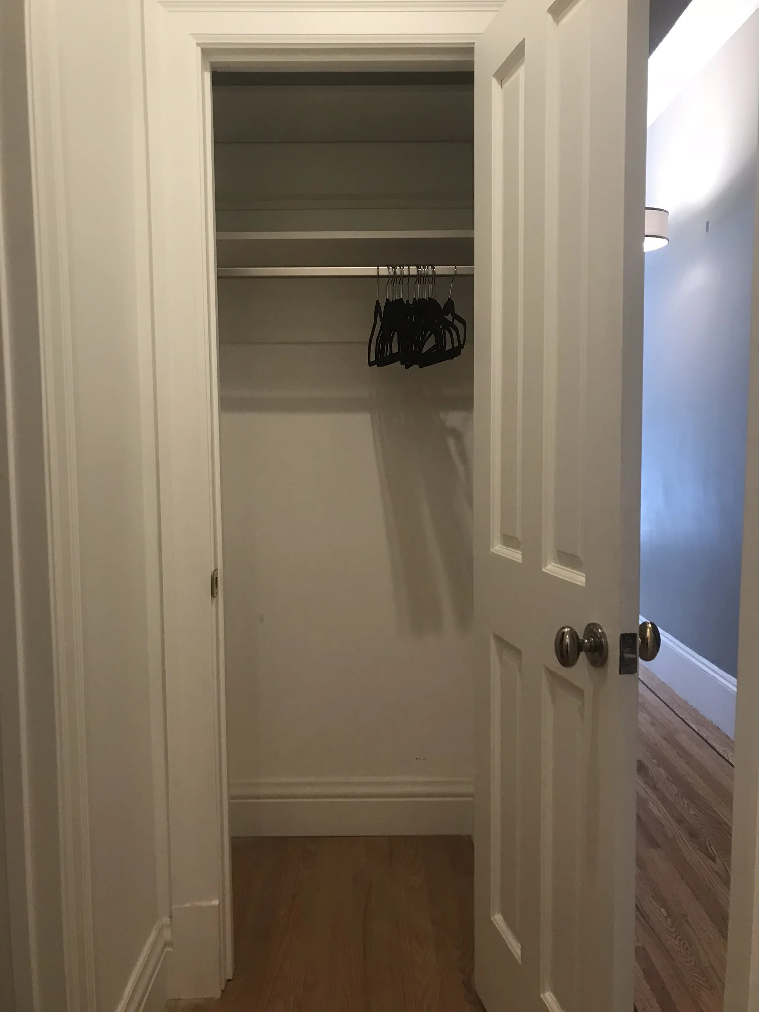 This is our entryway coat closet. We love to entertain, so there needs to be space for coats and bags so people can settle in and feel at home!