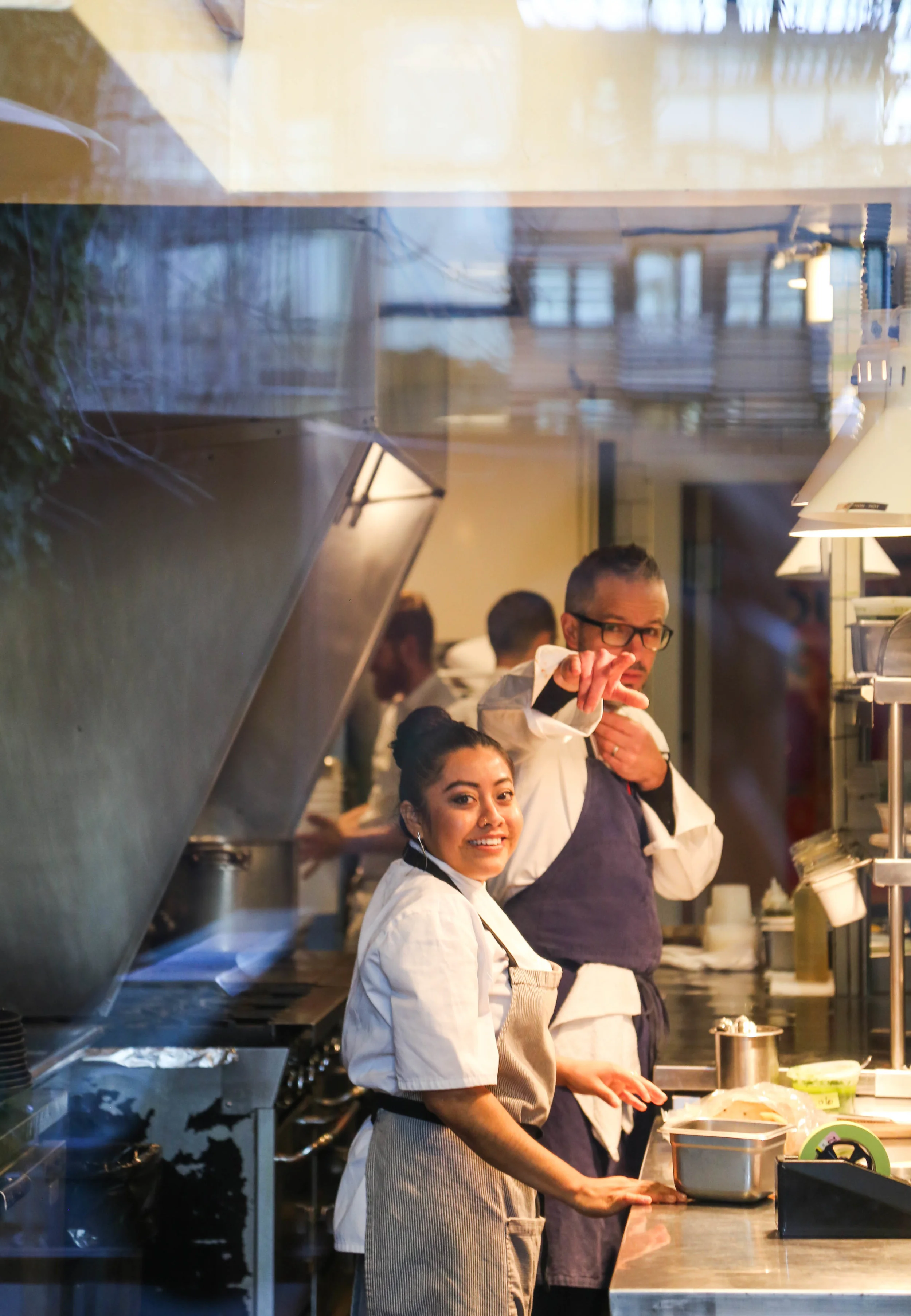 Very much in command, Mark in The Barn kitchen, with Jasmin
