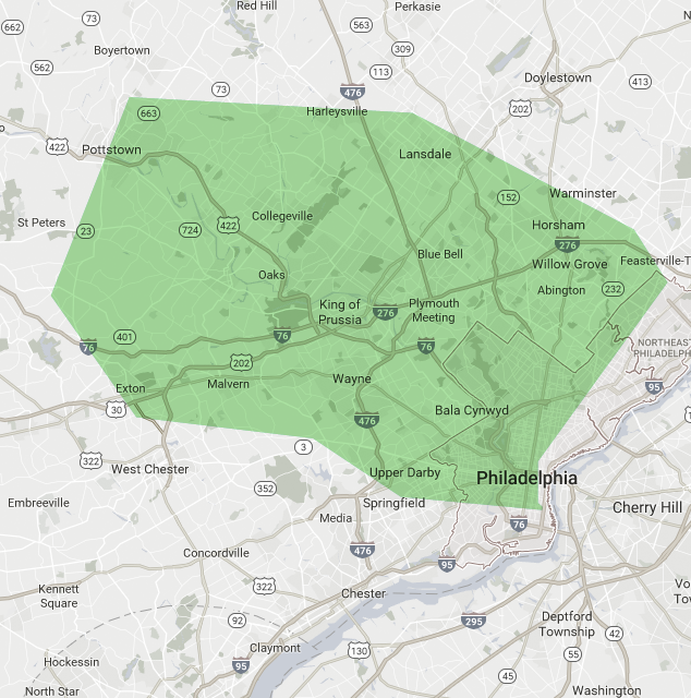 Our service area is vast. Contact us to see if we have availability.
