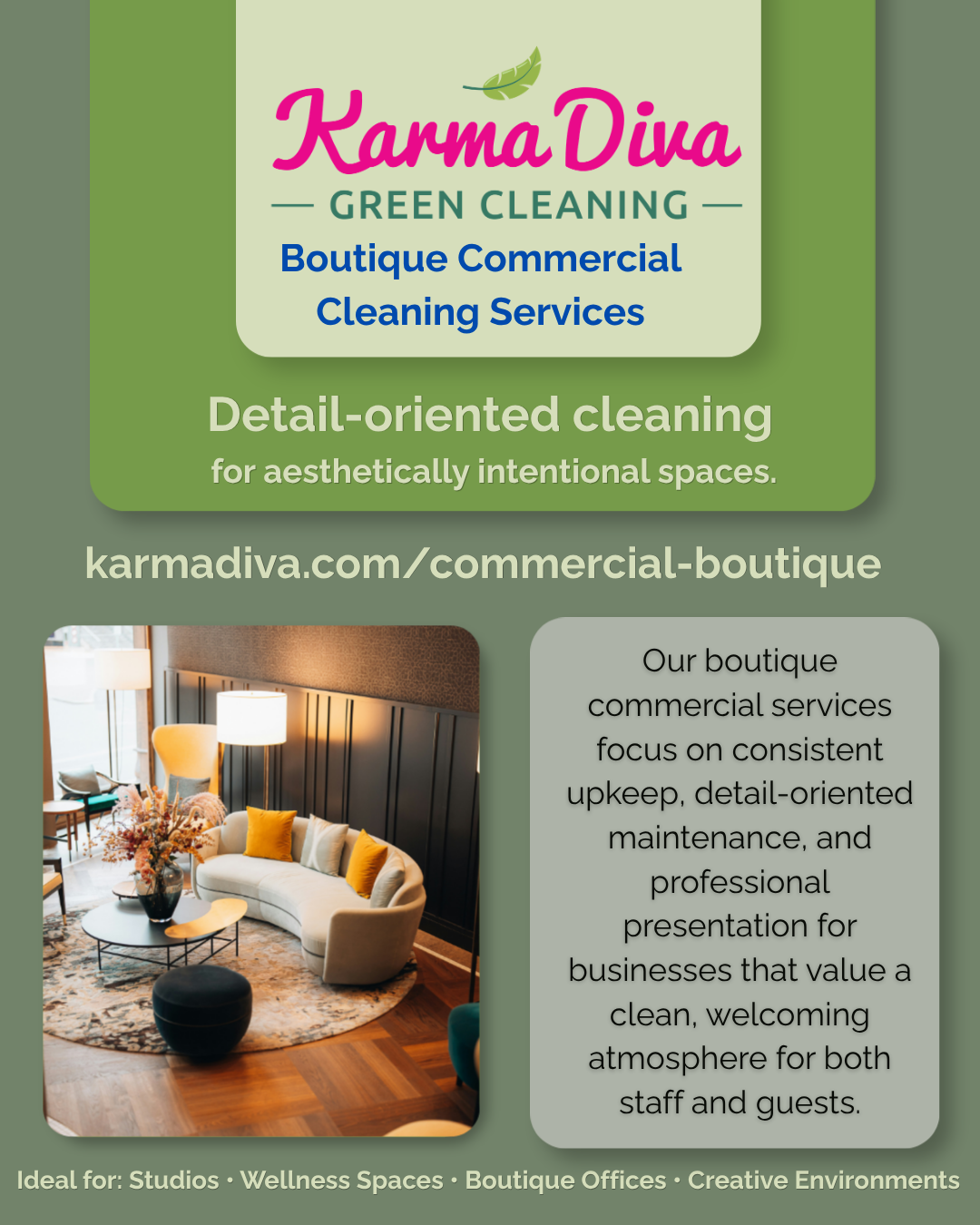 Commercial (Boutique) — Karma Diva Green Cleaning