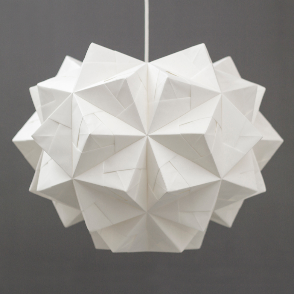 white origami lampshade
