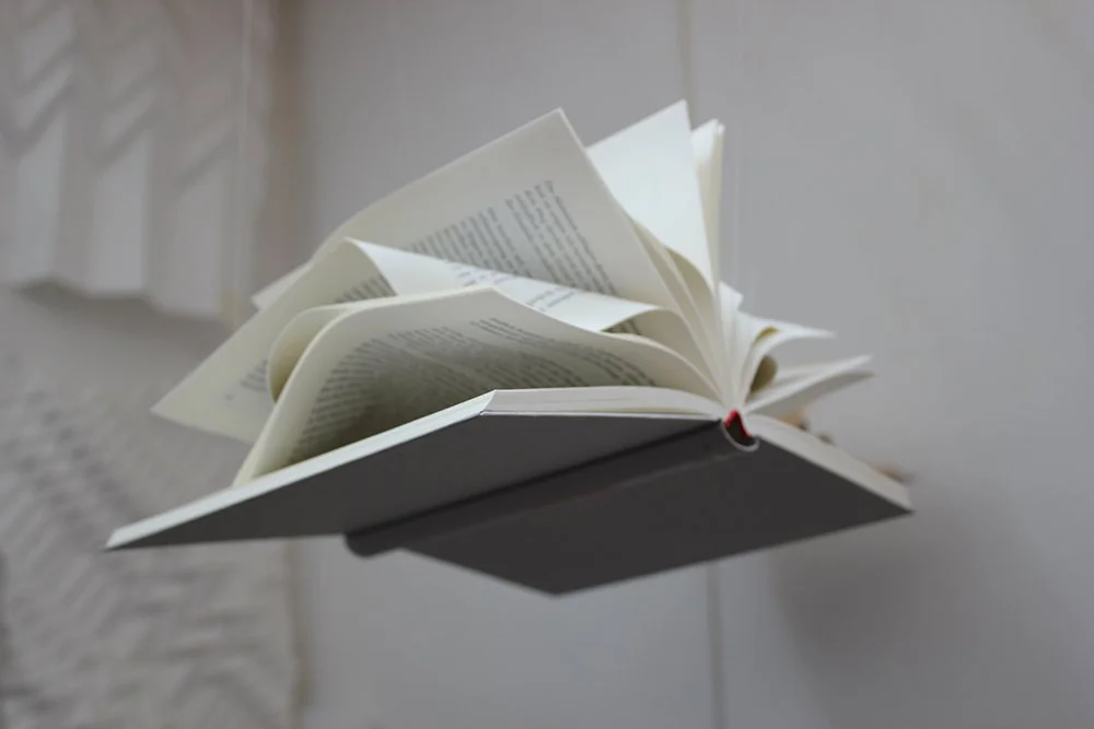 Book art installation paper art