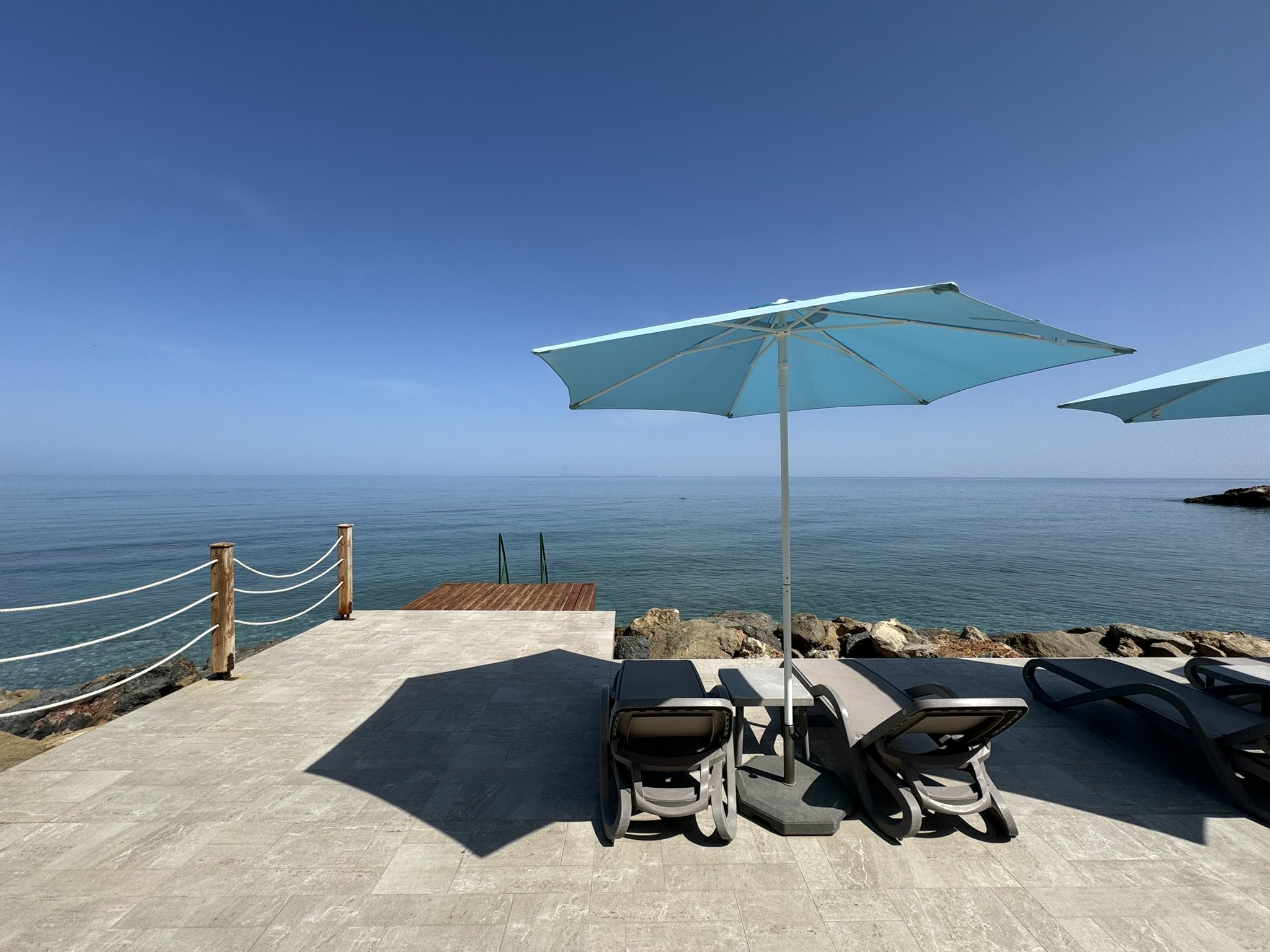 Private seaside swimming platform with direct Mediterranean access at High Life Hotel, Kyrenia.