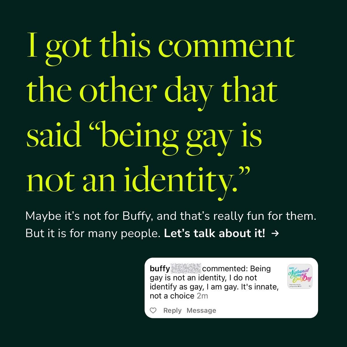 Buffy took the time to leave some very uncool comments on my page the other day and before I had a chance to block them, they left me with this final gem. Sometimes the haters give you a teachable moment so let&rsquo;s go there! 

It&rsquo;s funny be
