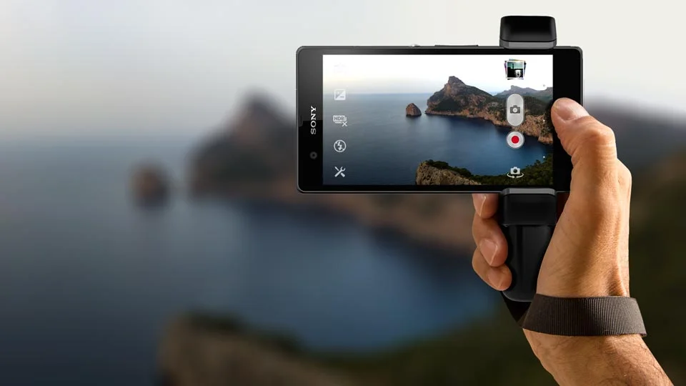 Sony Xperia Z1 grip handle for handheld video stabilization - Shoulderpod S1 professional smartphone rig