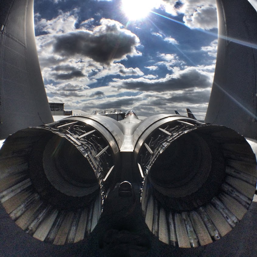F18 turbines captured by Paul Deach using an iPhone 5S mounted on a Shoulderod S1 rig at the end of a monopod.