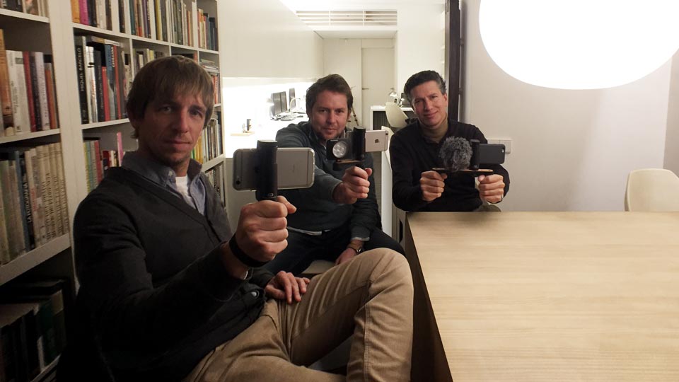 Bruno Saguer and Oskar Vidal from Eyetok with Enrique Frisancho from Shoulderpod