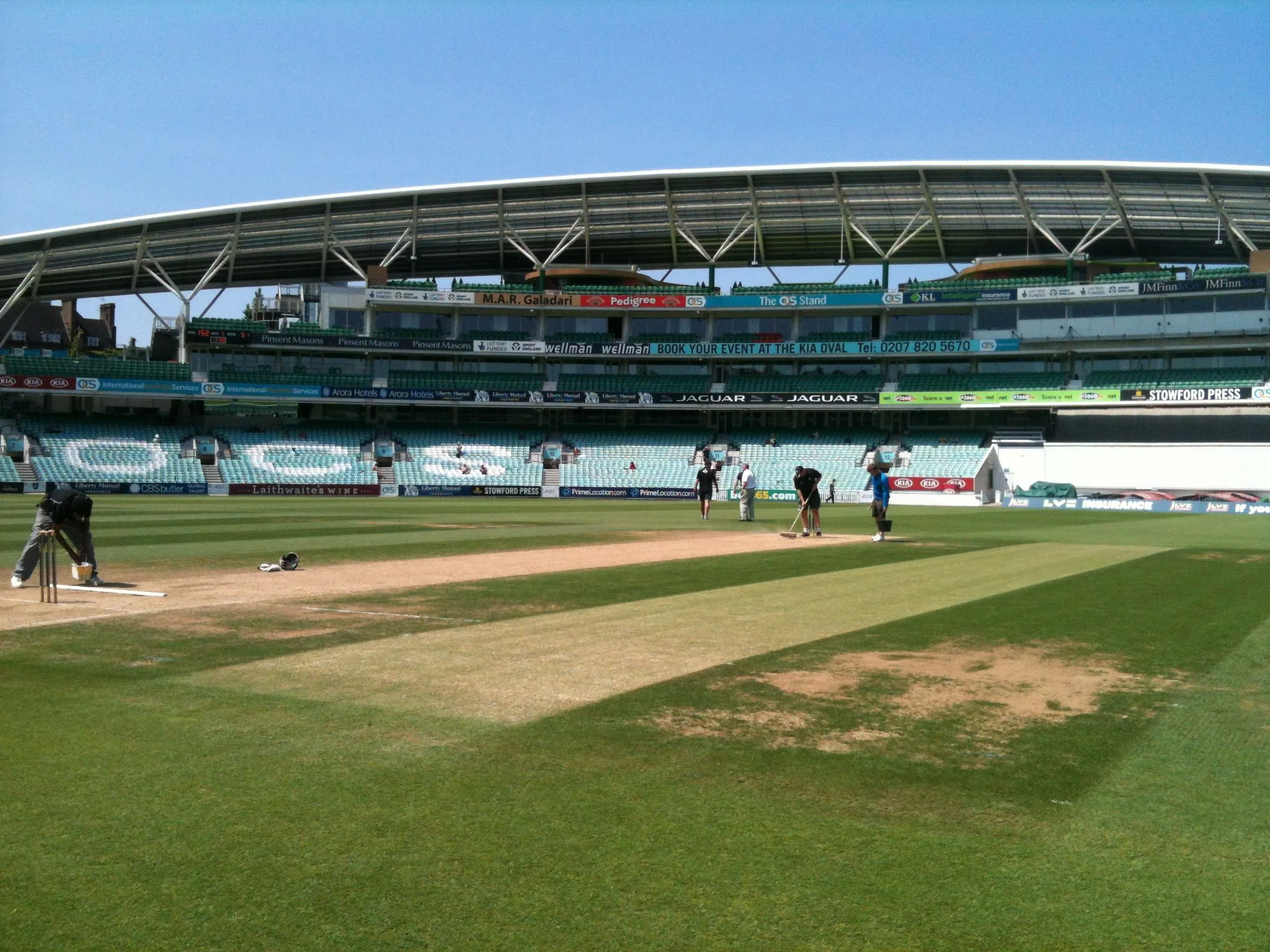 During the break (these men are not playing cricket)