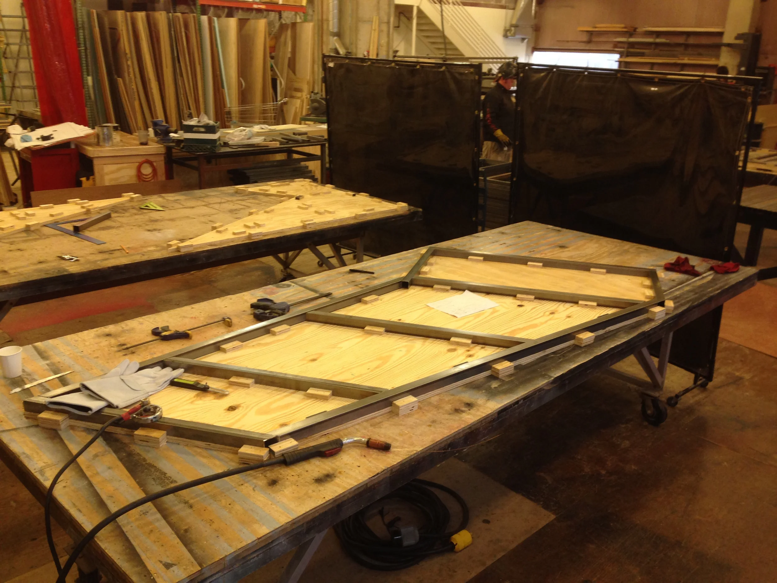   Communicating Doors -&nbsp; Alley Theatre - Shop Carpenter TD- Pat Orndorf Welding Flooring Substructure Platform 