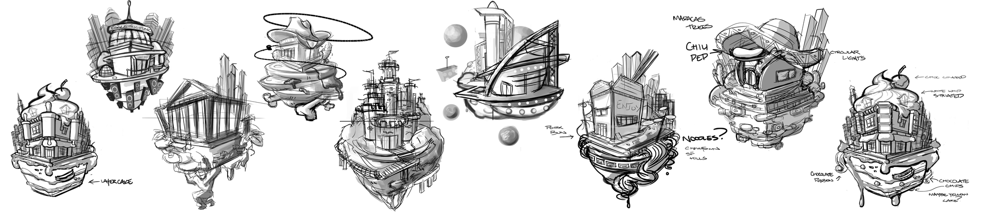 Concepts for a scrapped cooking dash iniative-re purposed as concepts for the new Diner Dash, while some were scrapped entirely.
