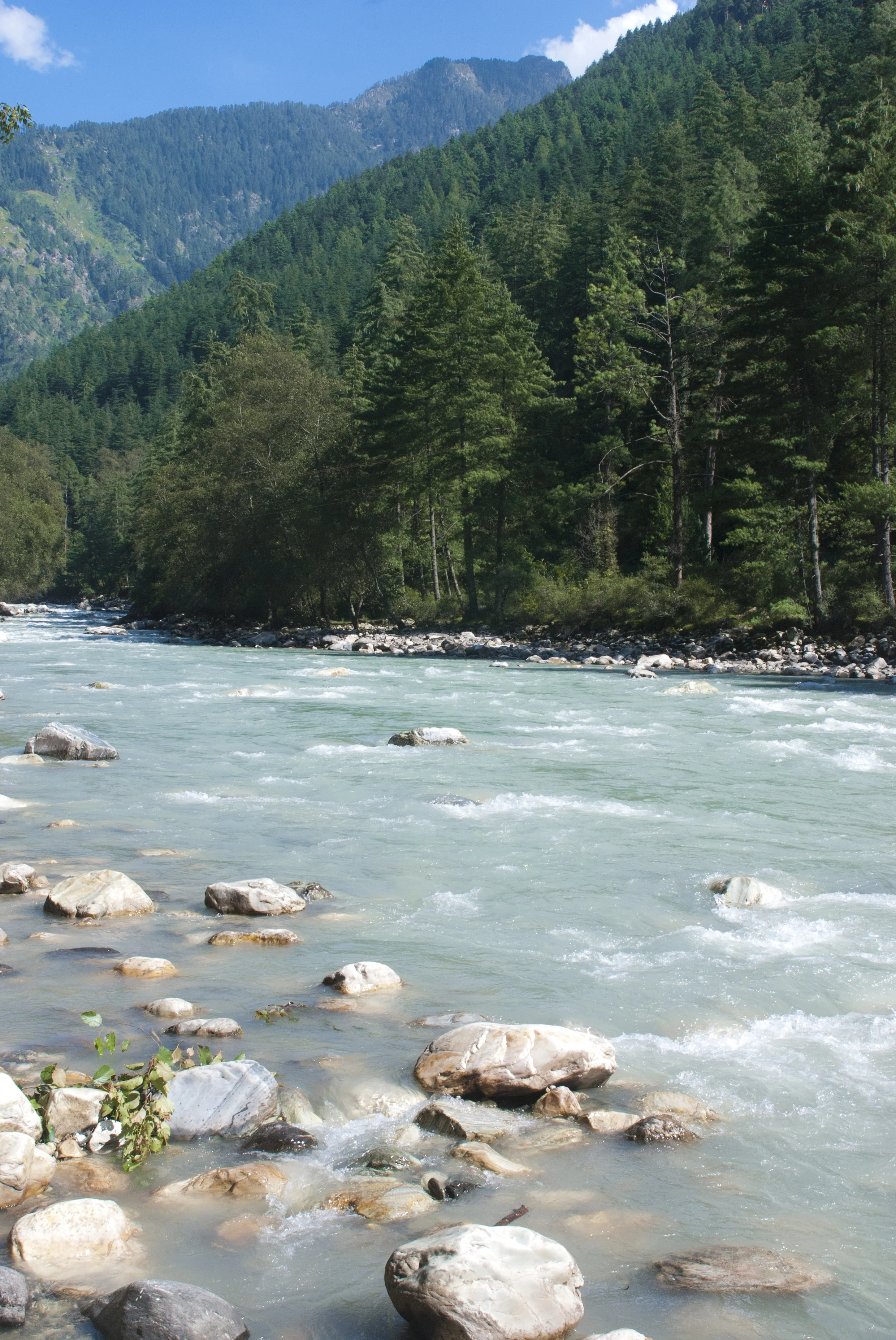 The Paravati River nestled in the Valley.