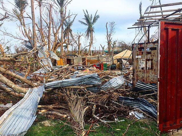 Nearly 100% of the island has lost their home. Pictured here (sometimes you have to look very close), military has set up tents on the properties which families have moved into while the long road to recovery begins. &mdash;&mdash;&mdash;&mdash;&mdas