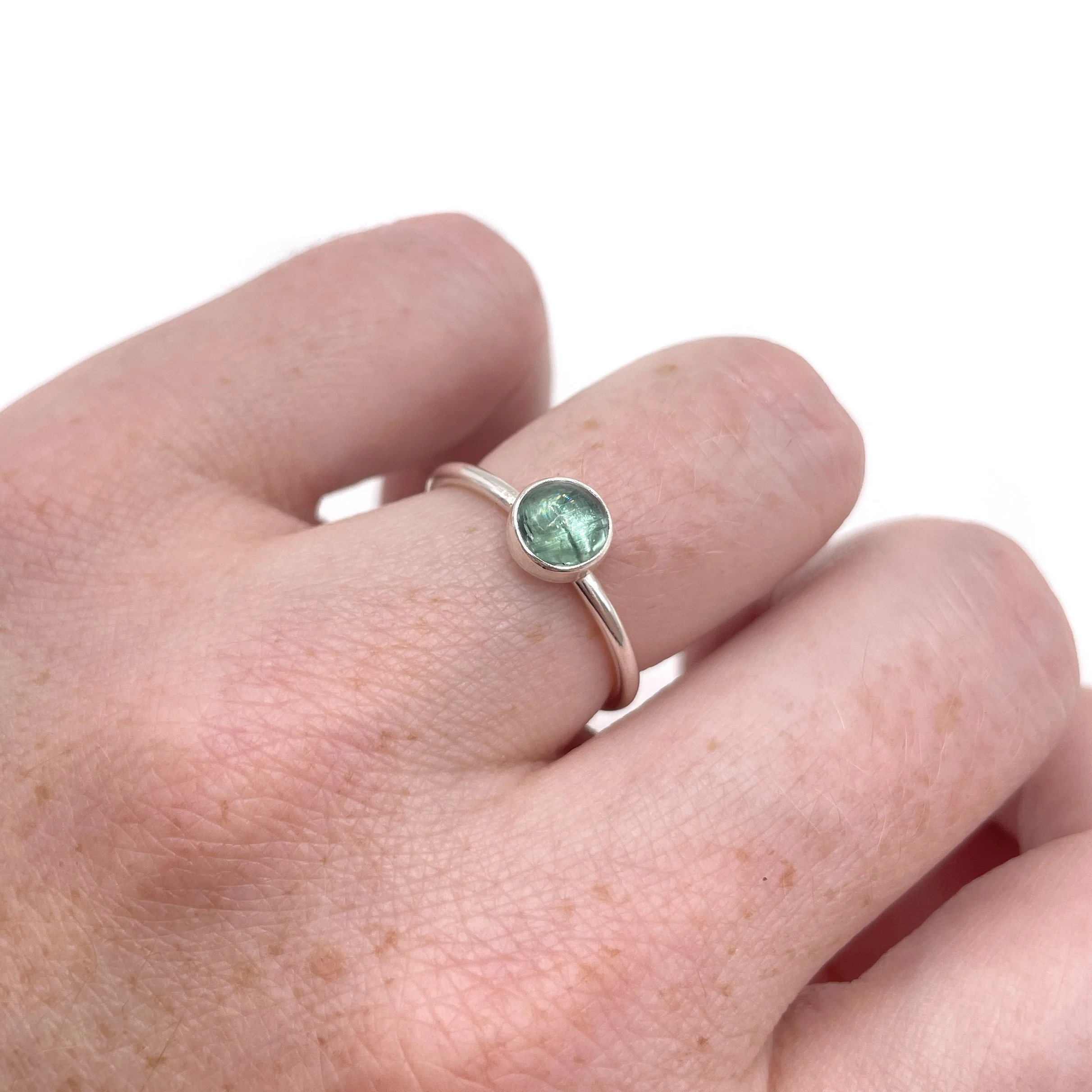Kyanite Button Ring