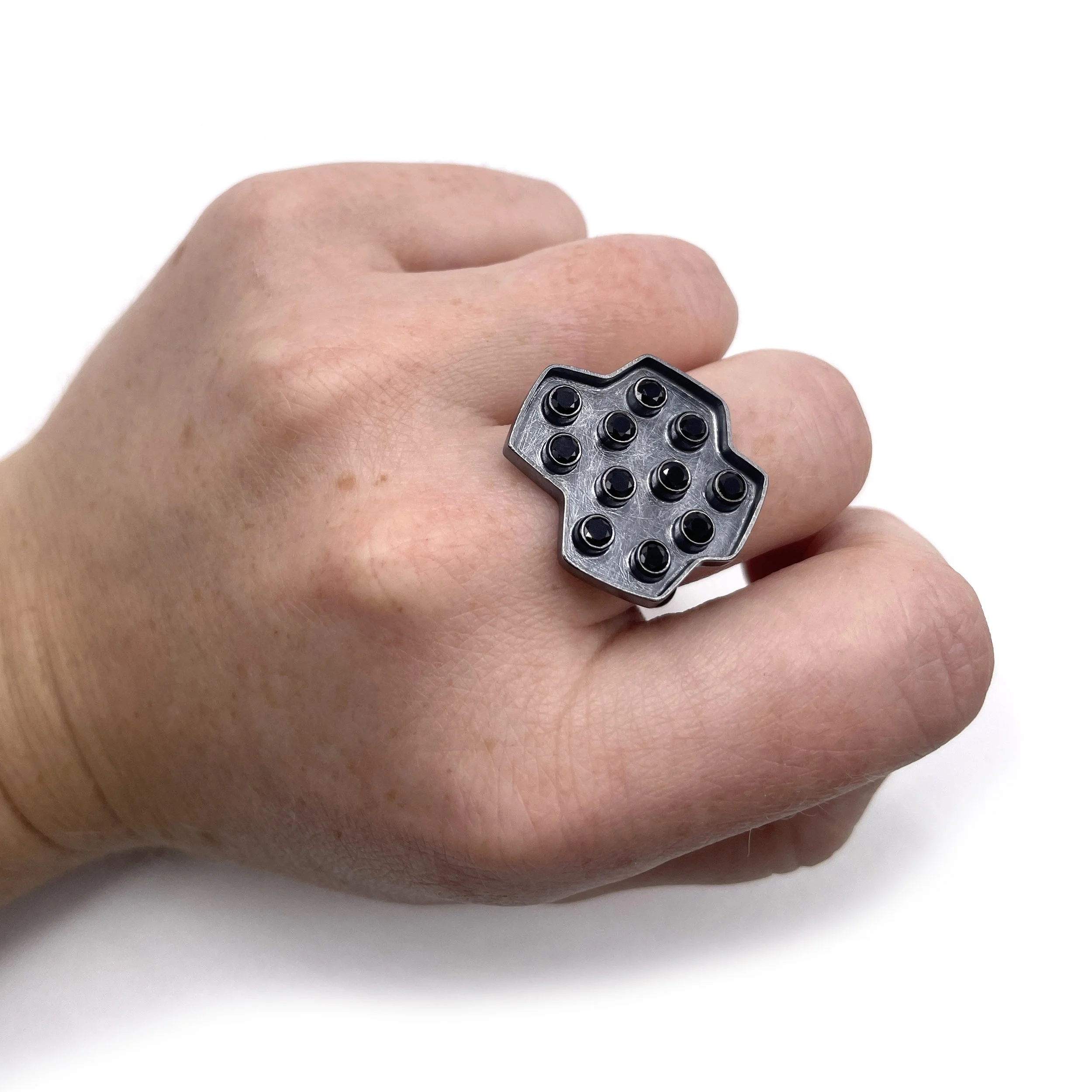 Spinel Studded Plus Ring