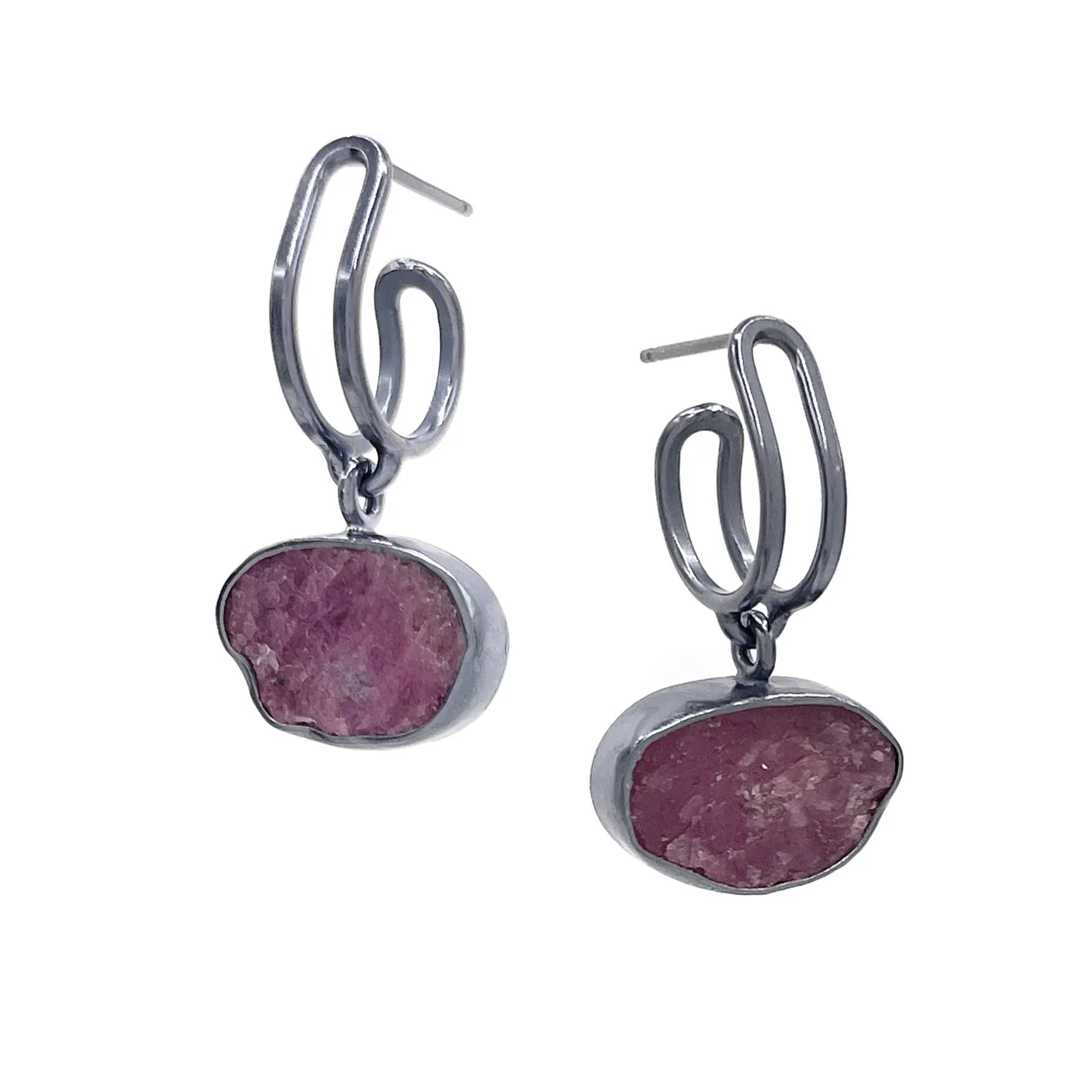 Sapphire Drop Hoops