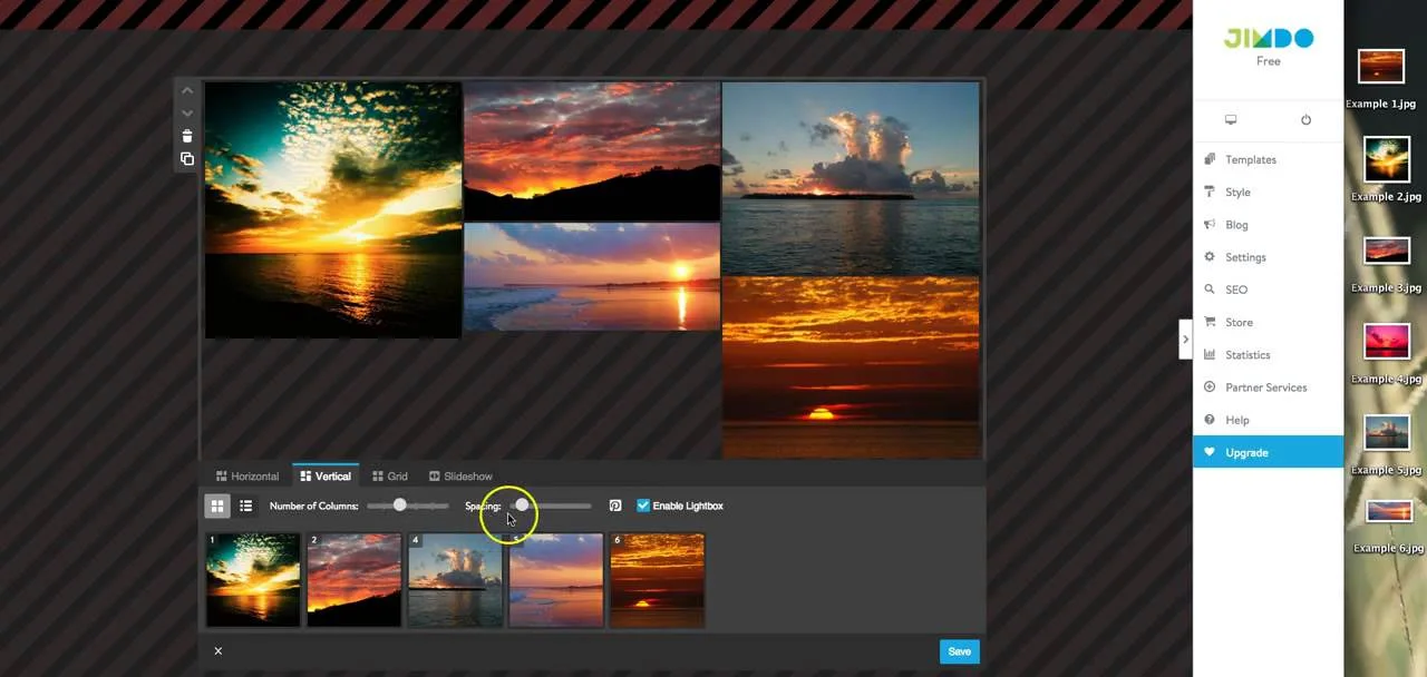 Jimdo photo gallery