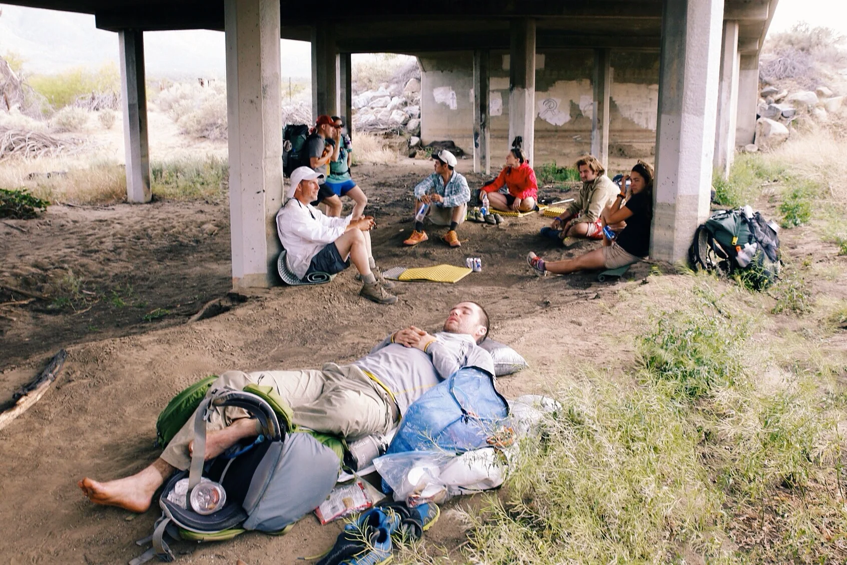 Day 4 - Scissors Crossing, the bridge vortex. We founds water, beer, trash collection and things got strange.