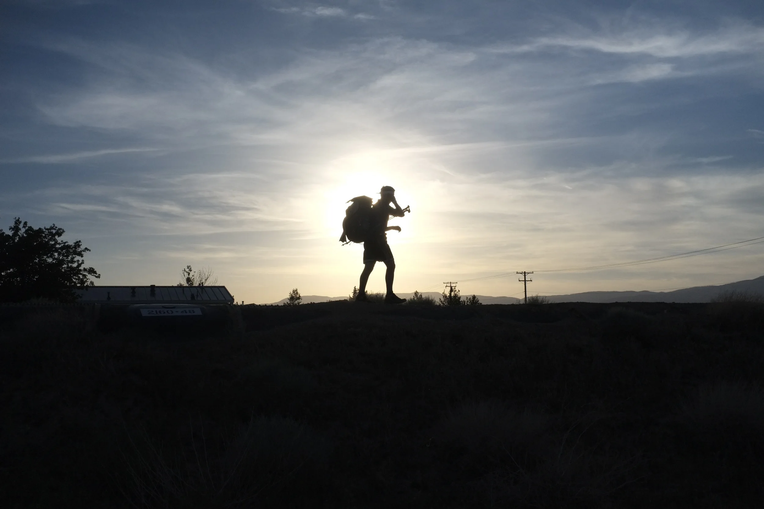 I caught Pedi walking on the aqueduct at sunset.